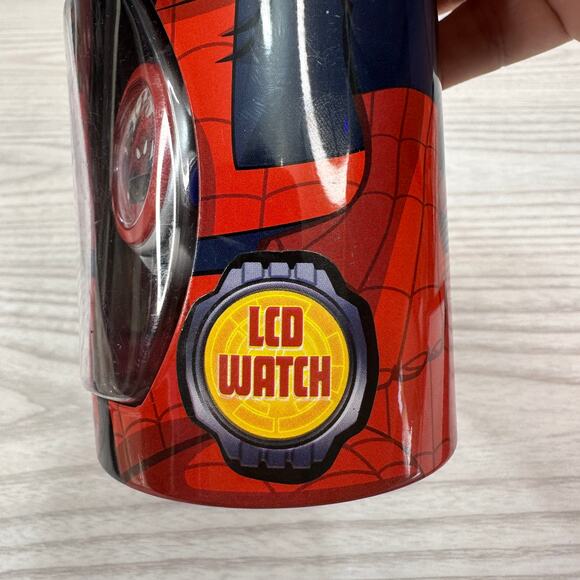 Marvel Spiderman Kid Boys Casual Quartz Led Watch Red SPMKD740CT w/ Cylinder Tin - Picture 4 of 9